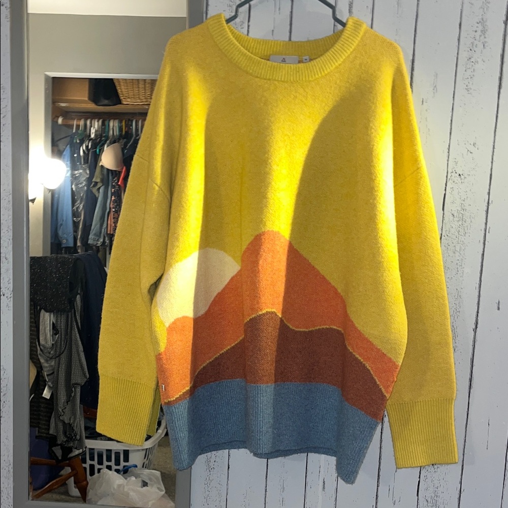 Sunset Mountain Scene Sweater - image 1